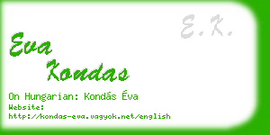 eva kondas business card