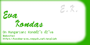 eva kondas business card